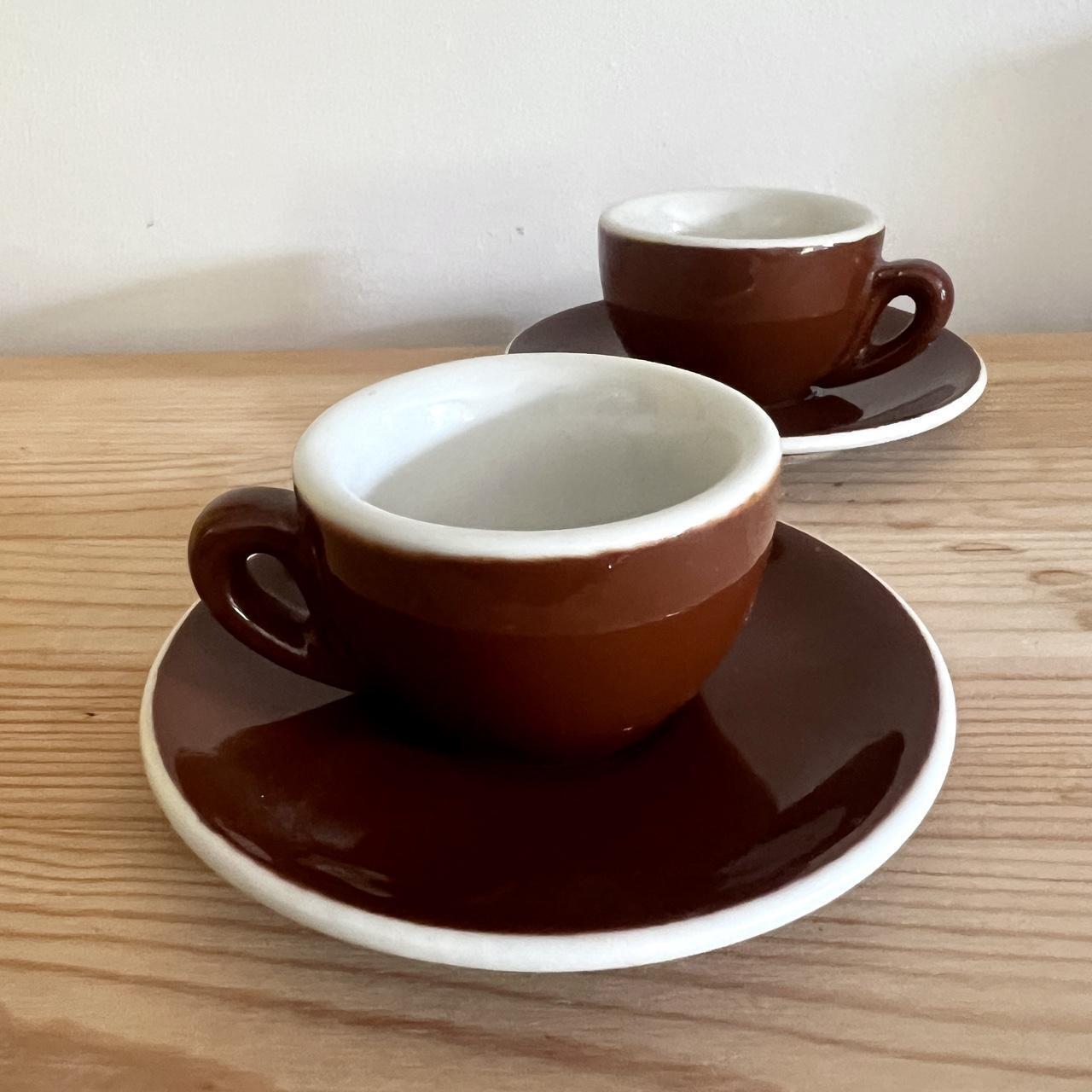 Vintage Italian Tiny Espresso Cups & Saucers | Set of 2