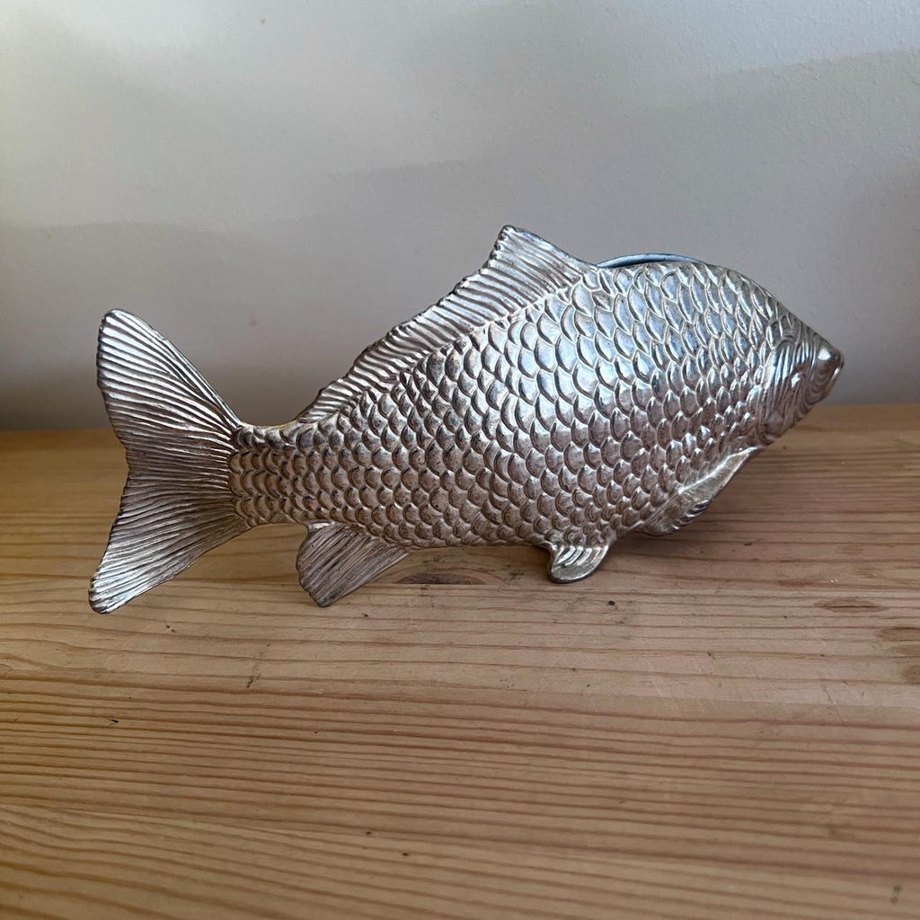 🐟 Vintage Italian Silver Plated Fish Letter Holder / Napkin Holder