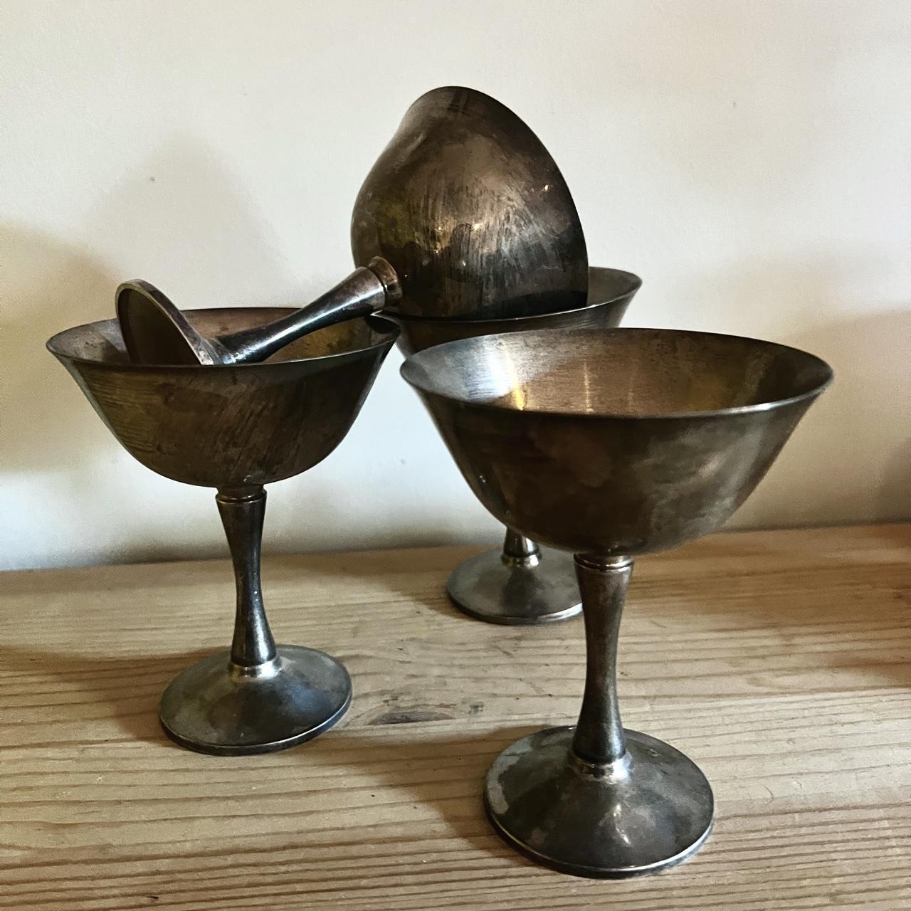 Set of 4 Vintage Silvarte Silver Plated Goblets