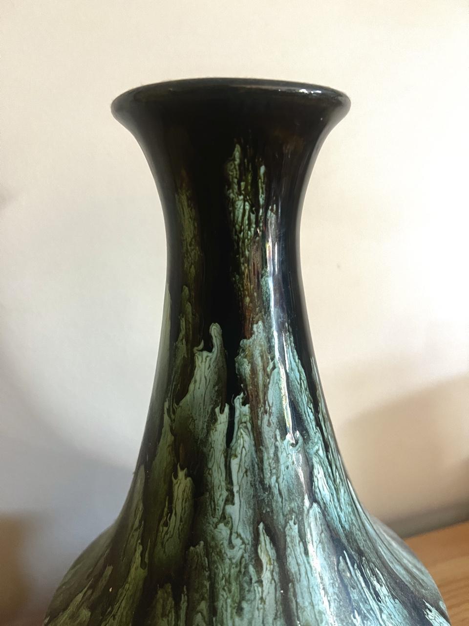 1970s Moody Drip Glaze Vase