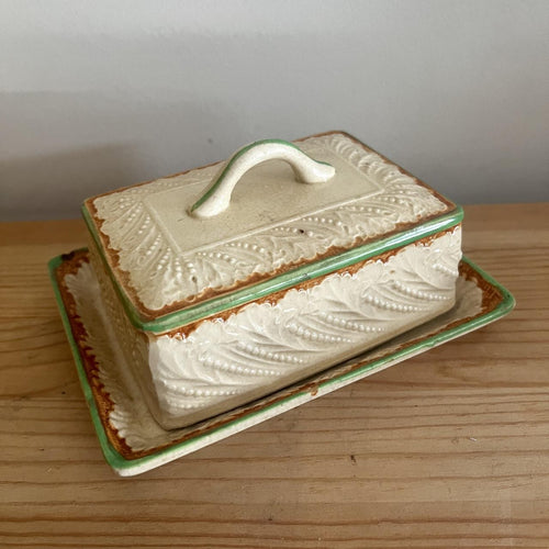 1950s Japanese Ironstone Wheat Butter Dish