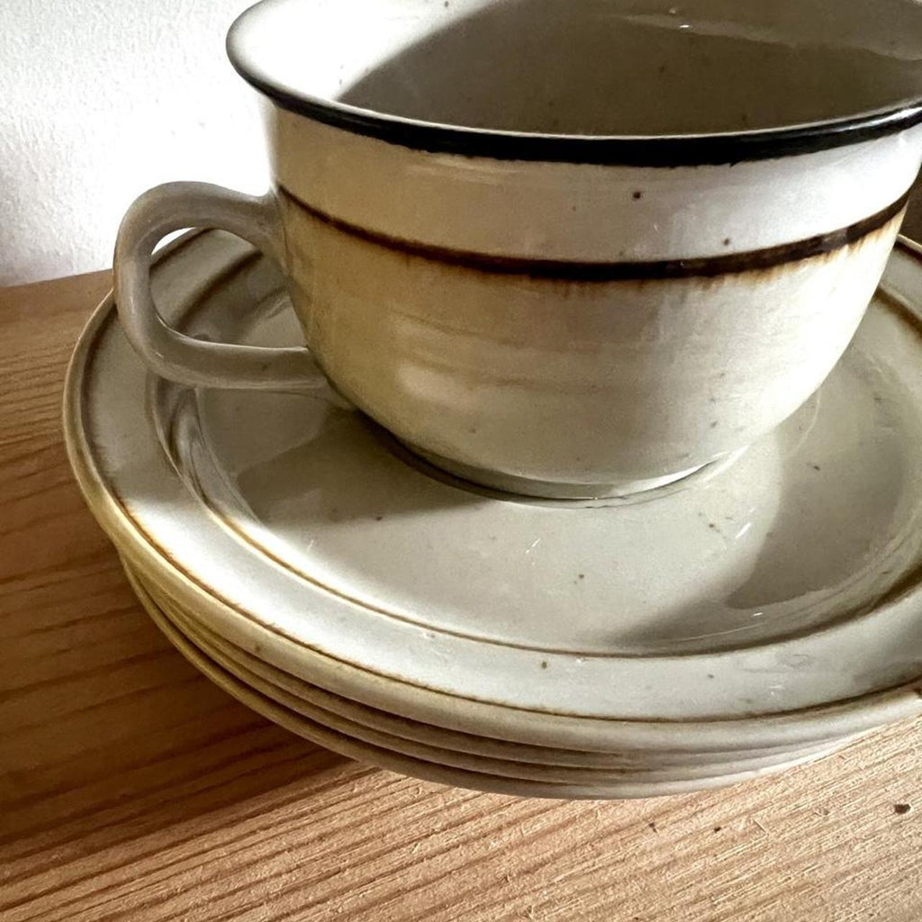 Vintage Rainbow Stoneware Capri Soup Cup & Saucer