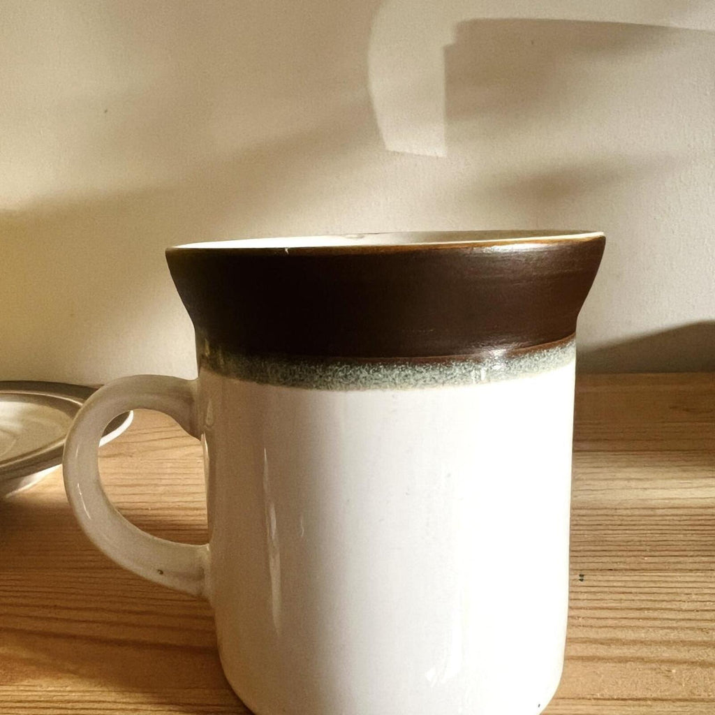 Vintage Showa Stoneware Mug & Saucer | Made in Japan