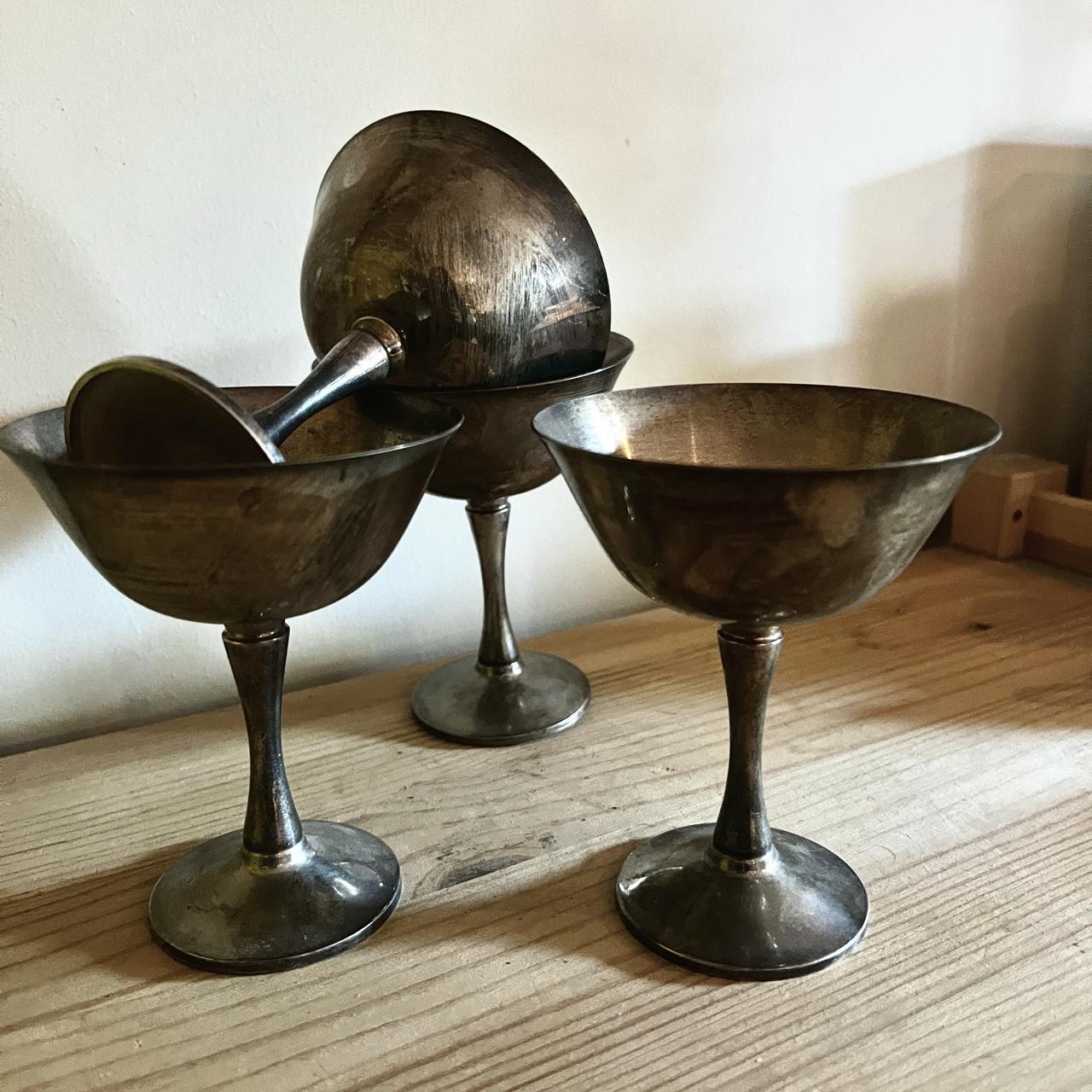 Set of 4 Vintage Silvarte Silver Plated Goblets