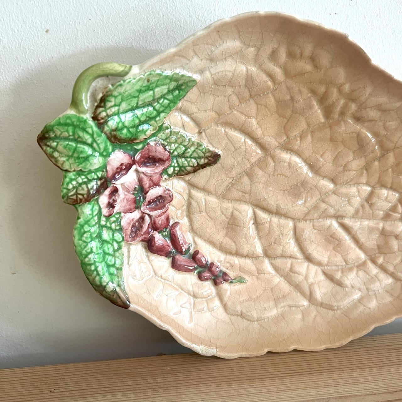 Vintage Carlton Ware Foxglove Leaf Dish | Hand-Painted
