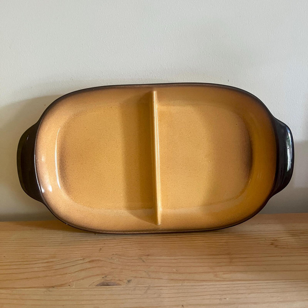 Teal Ceramics Divided Serving Dish