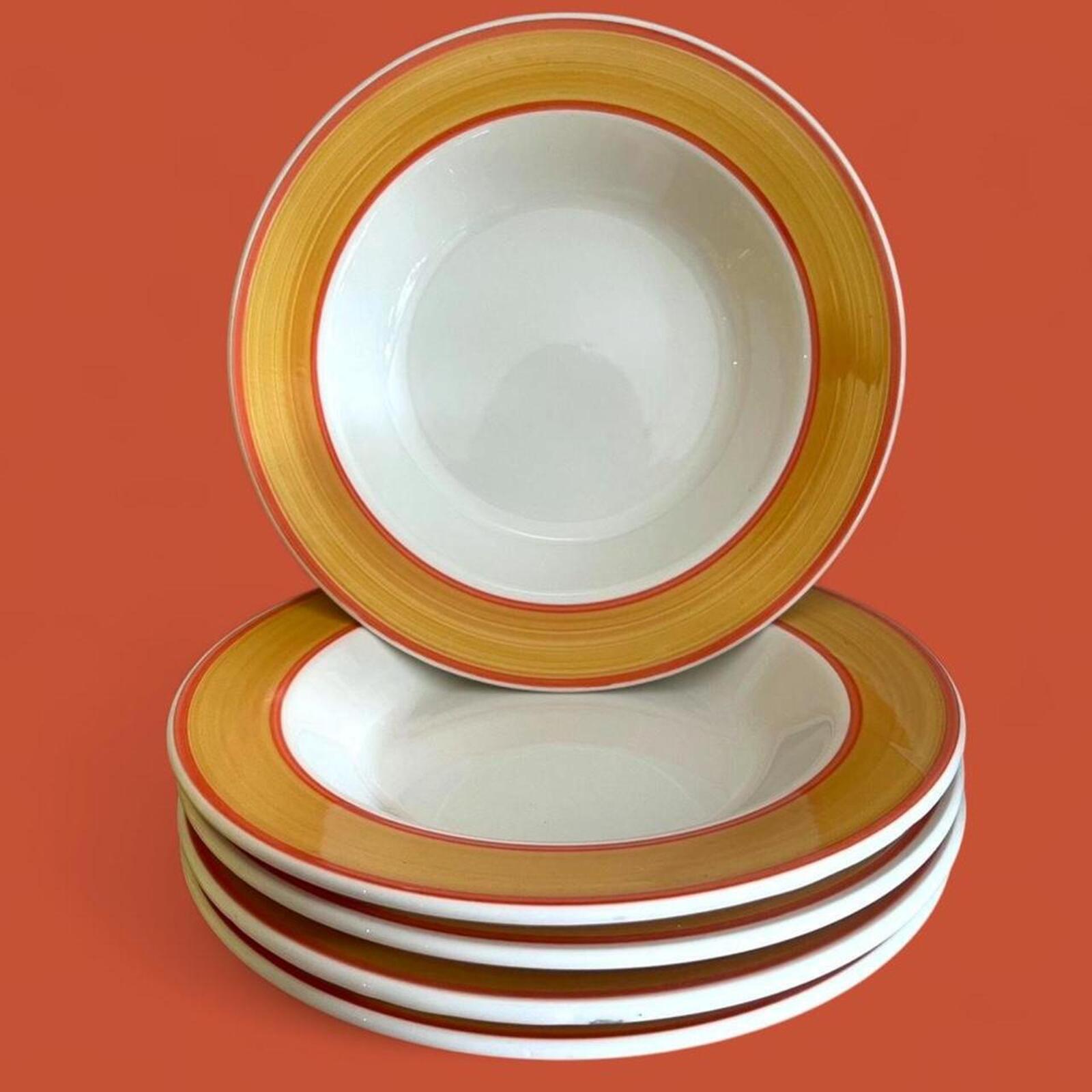 Vintage Italian Stoneware Bowls | Set of 5