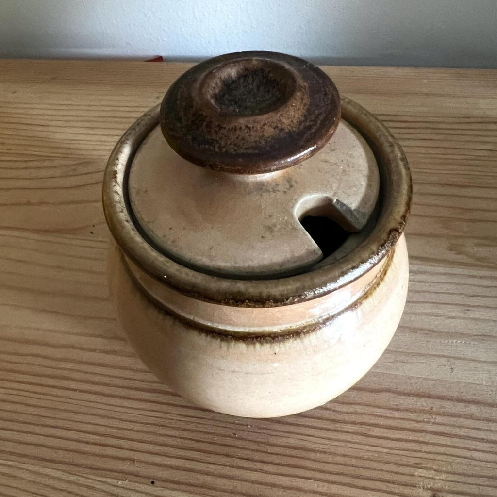 Vintage Canne Ridge Pottery Lidded Pot