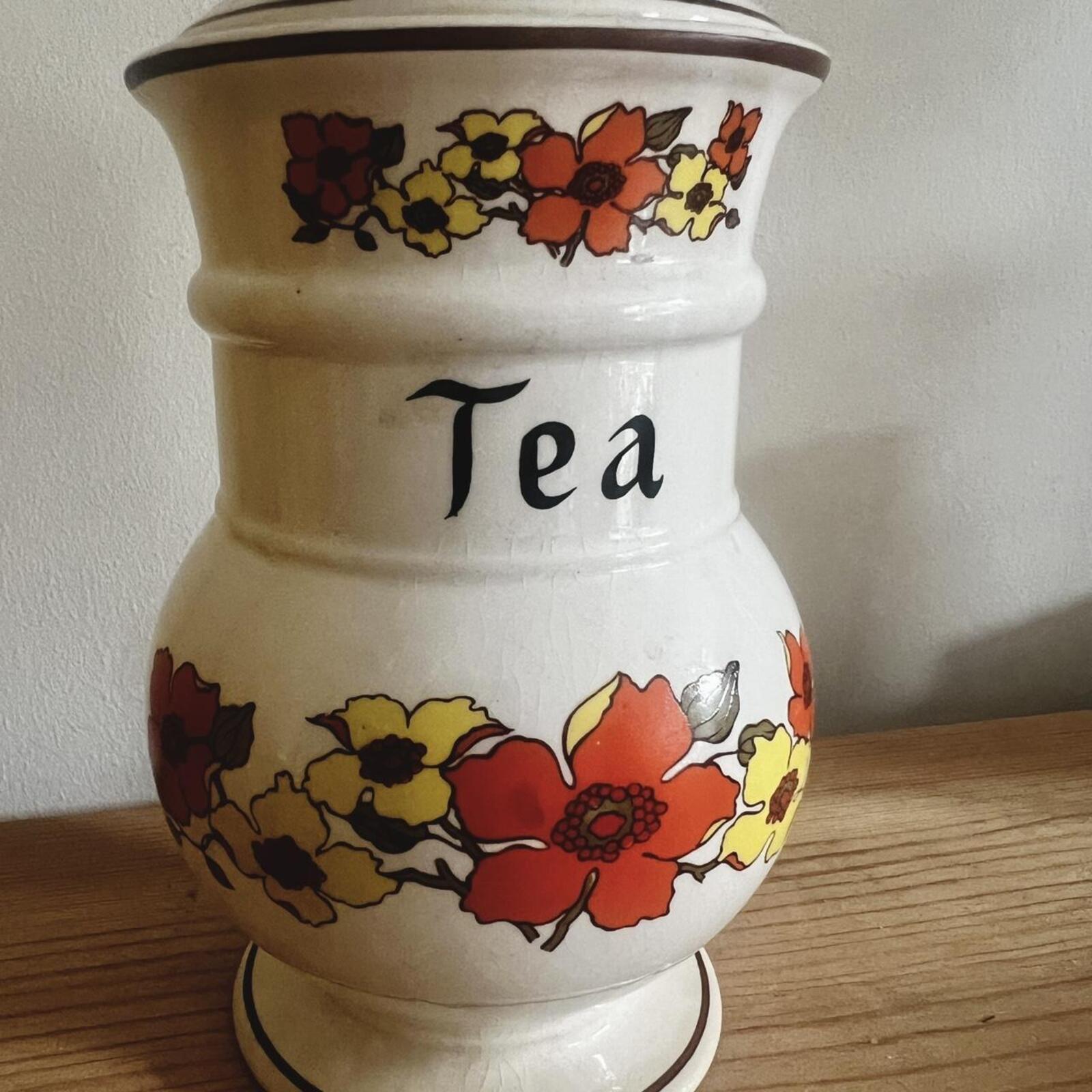 Vintage Floral Tea Canister
