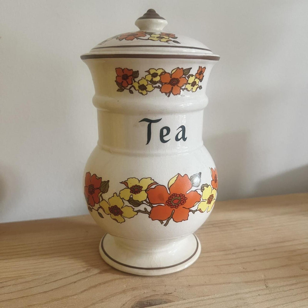 Vintage Floral Tea Canister