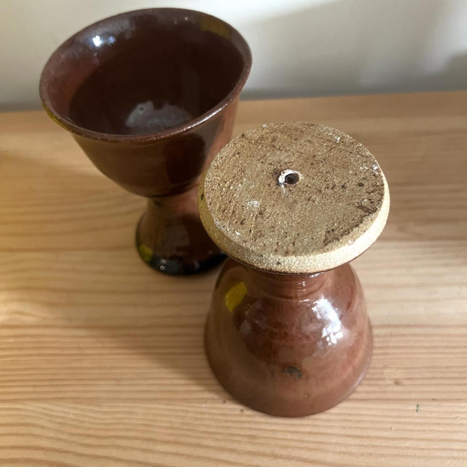 Vintage Studio Pottery Goblets | Pair