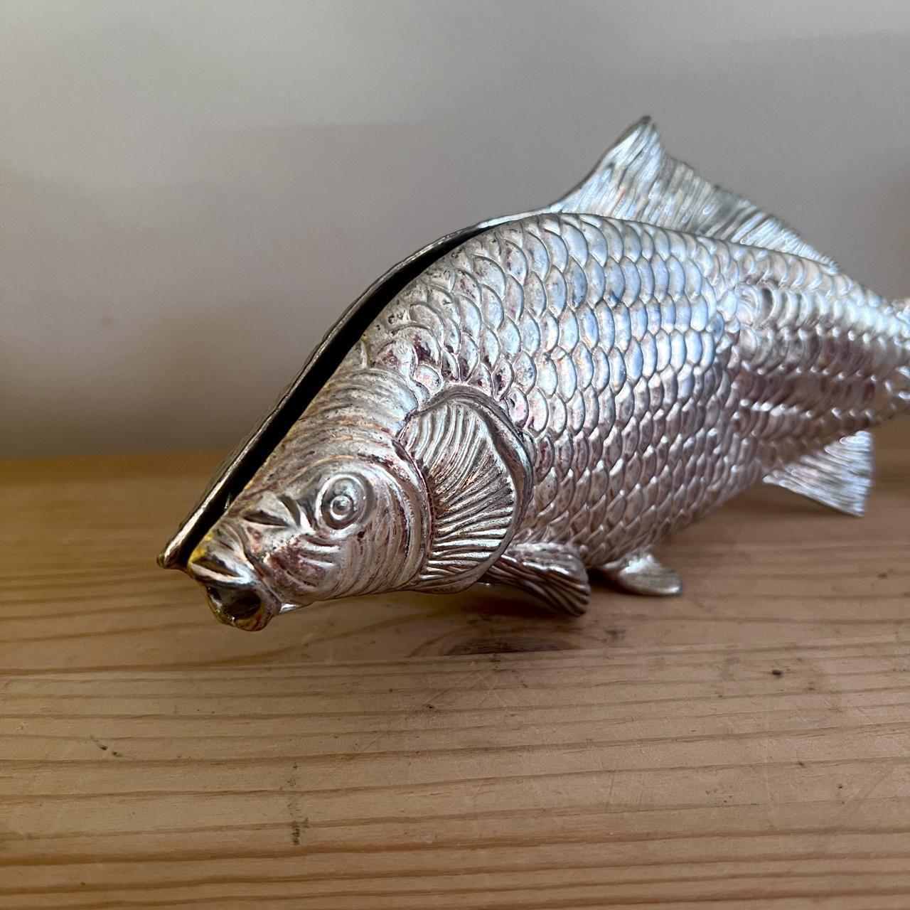 🐟 Vintage Italian Silver Plated Fish Letter Holder / Napkin Holder