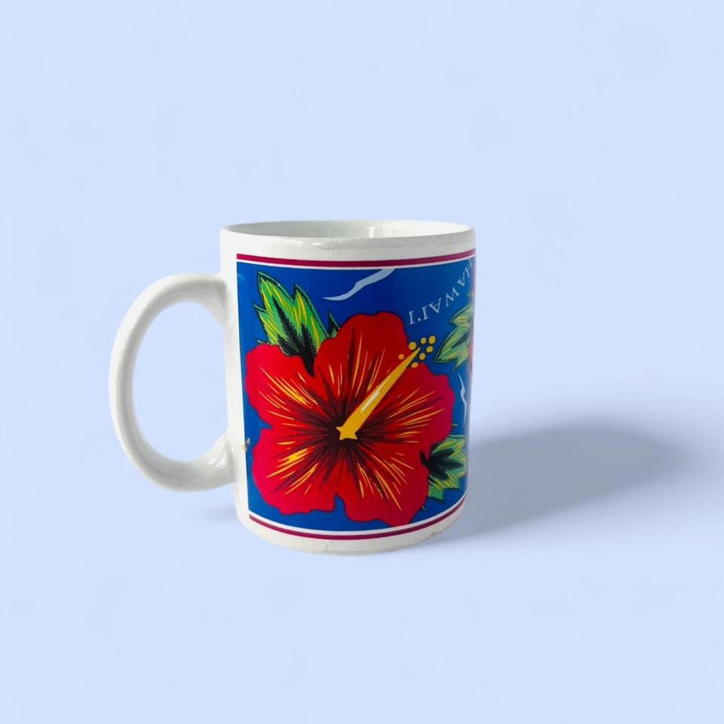 Vintage 1997 Hawaii hibiscus mug, Hilo Hattie souvenir
