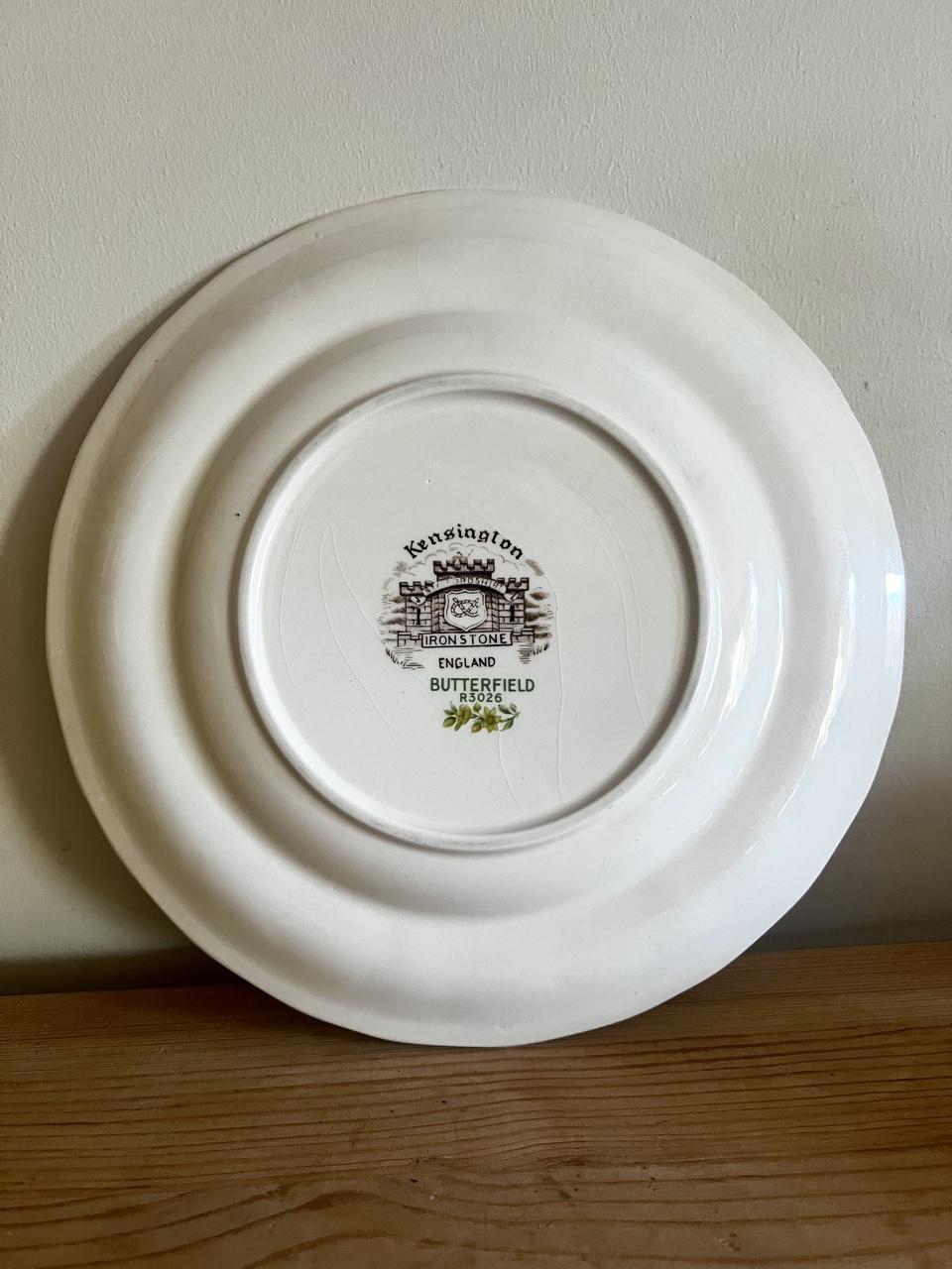 💛 Vintage Kensington Butterfield Ironstone Plate