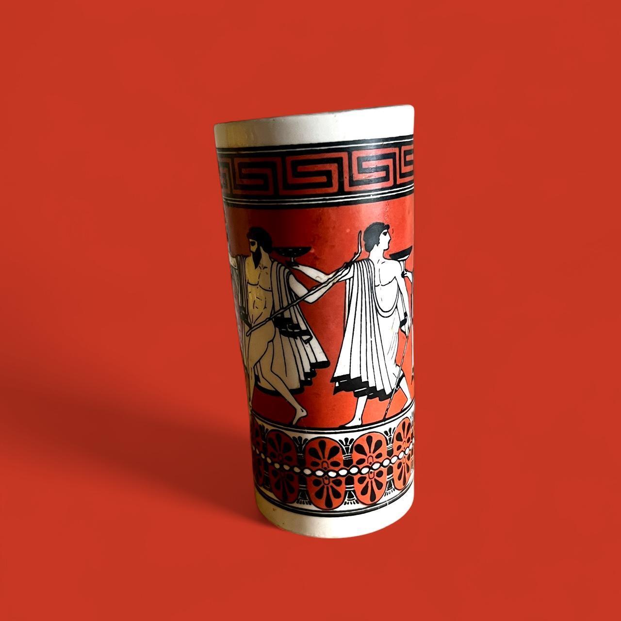 Vintage Hand-Painted Greek Ceramic Vase