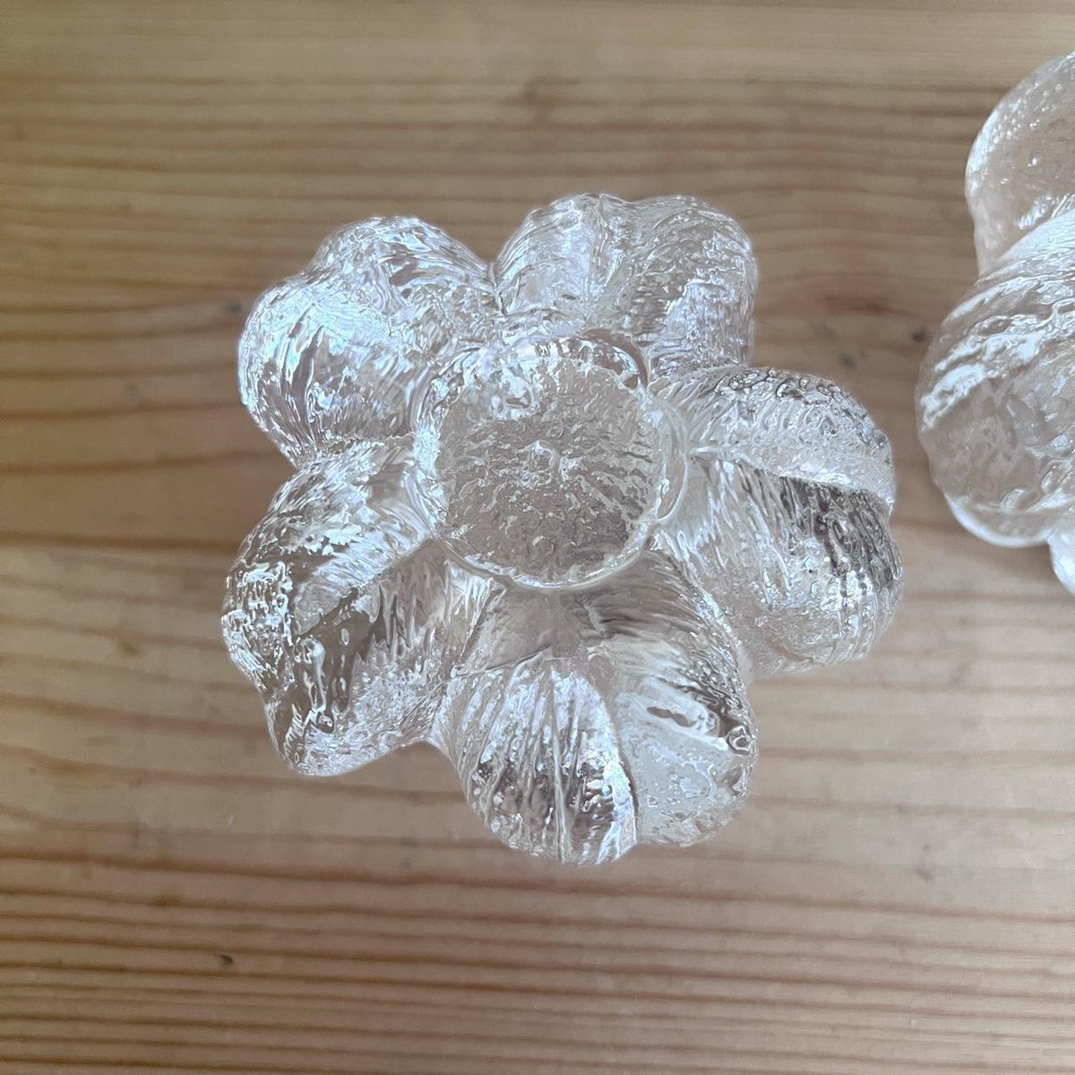 1970s Kosta Boda Ice Glass Candle Holders