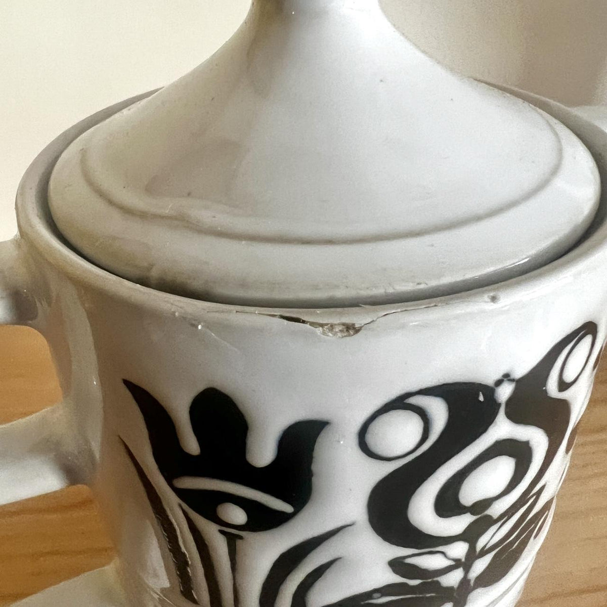 National Silver Company stoneware mug and lidded sugar bowl, made in Japan