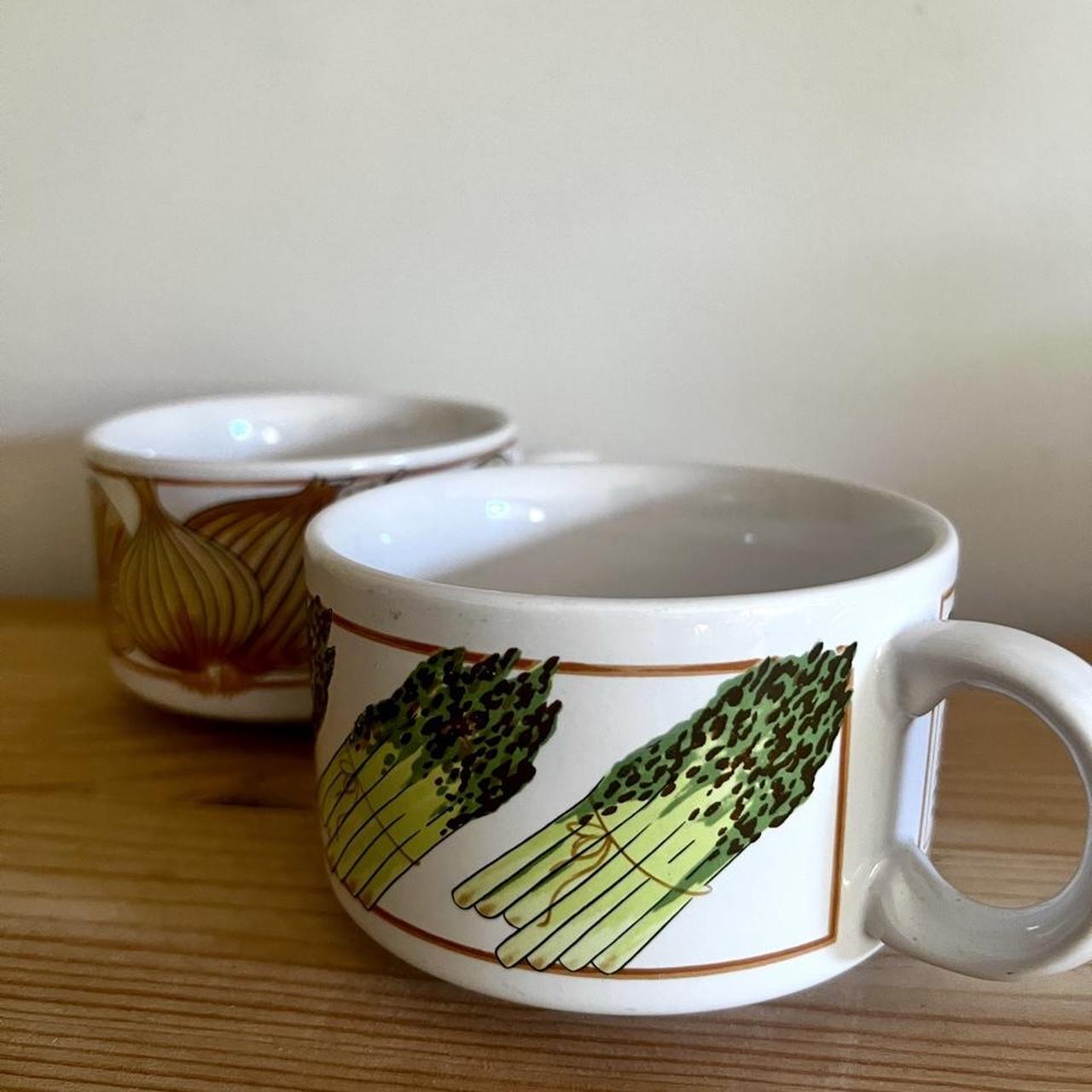 Vintage Korean Recipe Soup Mugs | Set of 2