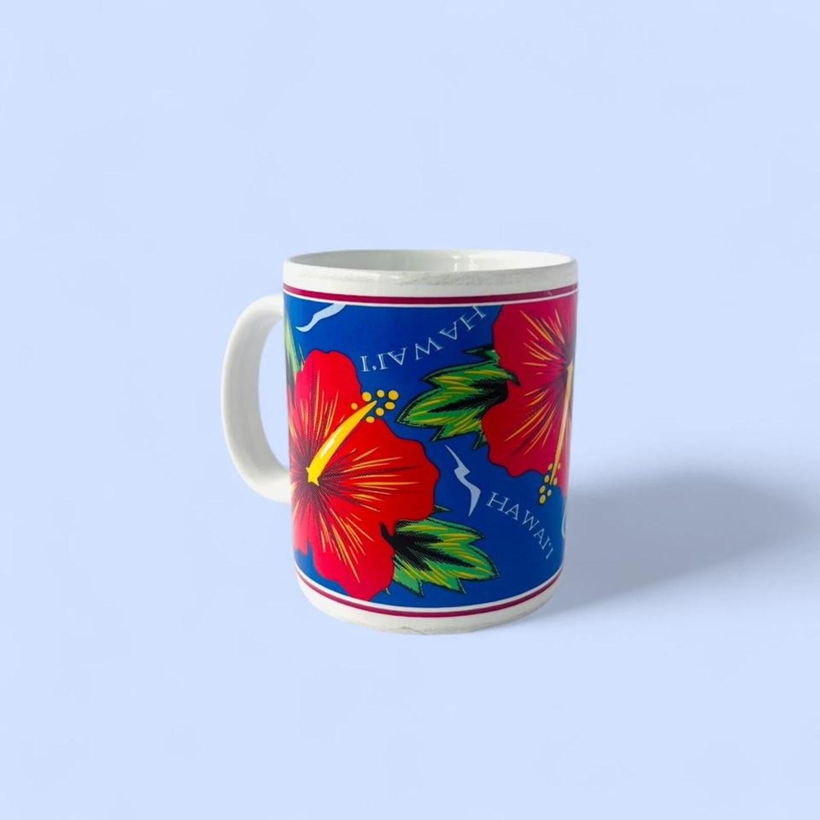 Vintage 1997 Hawaii hibiscus mug, Hilo Hattie souvenir