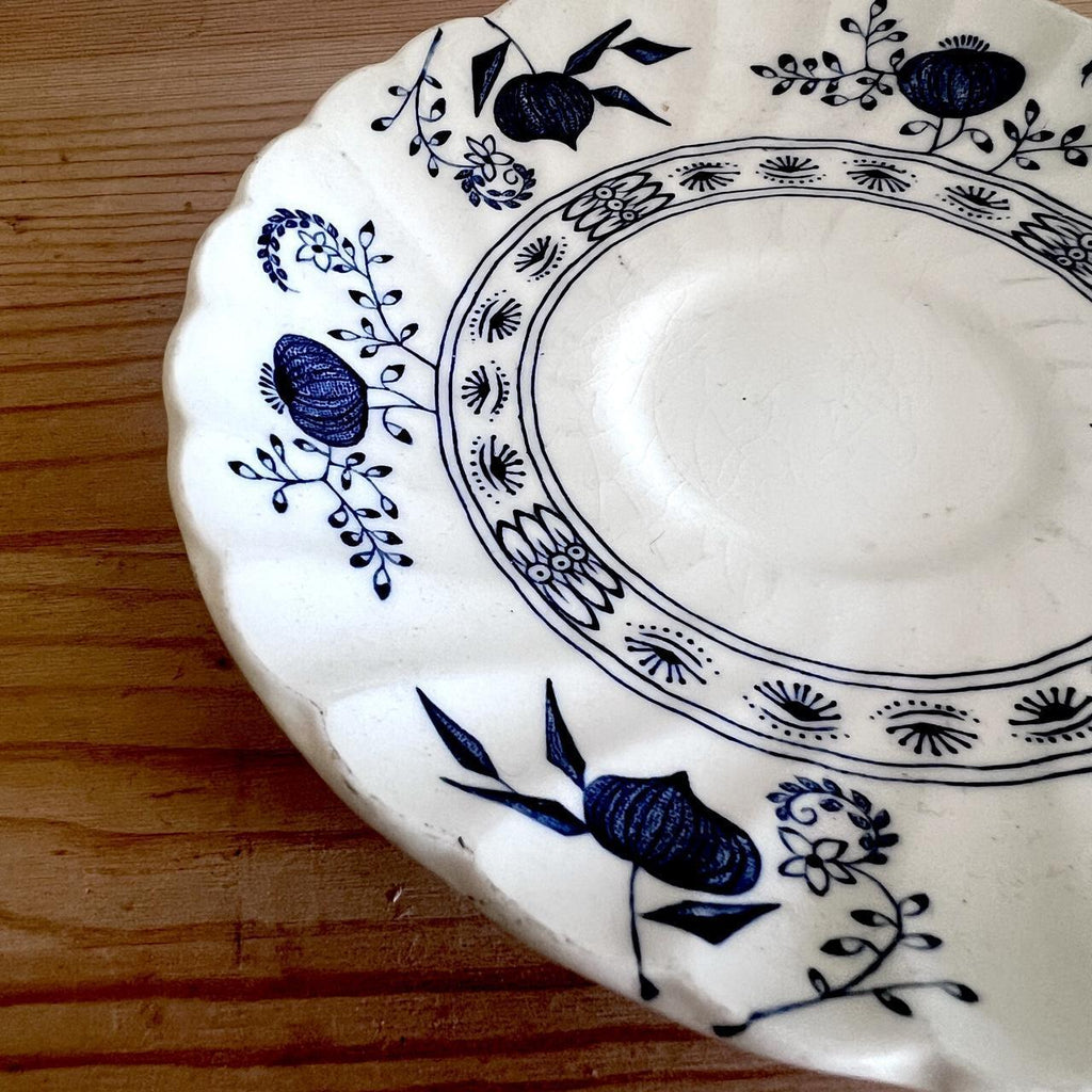 1970s Johnson Brothers Blue Nordic Teacup & Saucer Set of 3