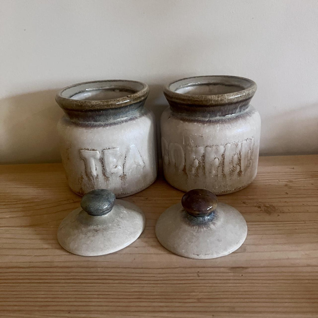 1970s McQualino Australian Studio Pottery Tea & Coffee Canisters