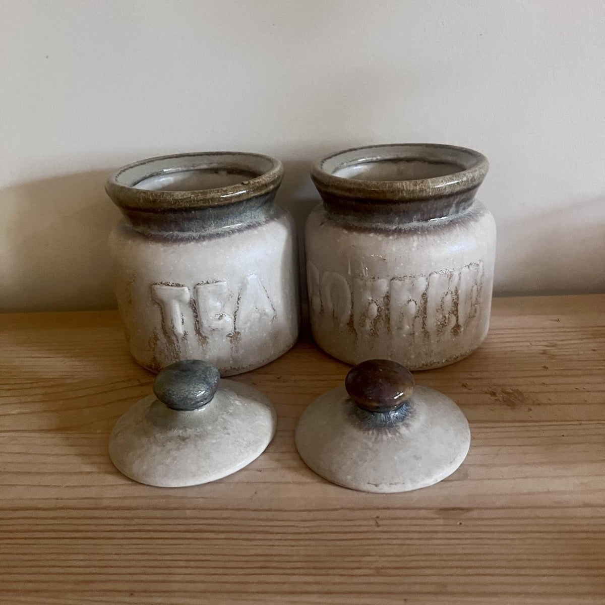 1970s McQualino Australian Studio Pottery Tea & Coffee Canisters