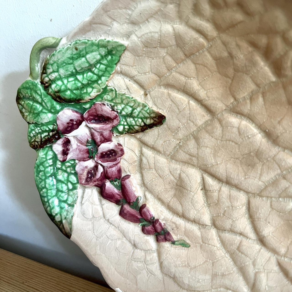 Vintage Carlton Ware Foxglove Leaf Dish | Hand-Painted