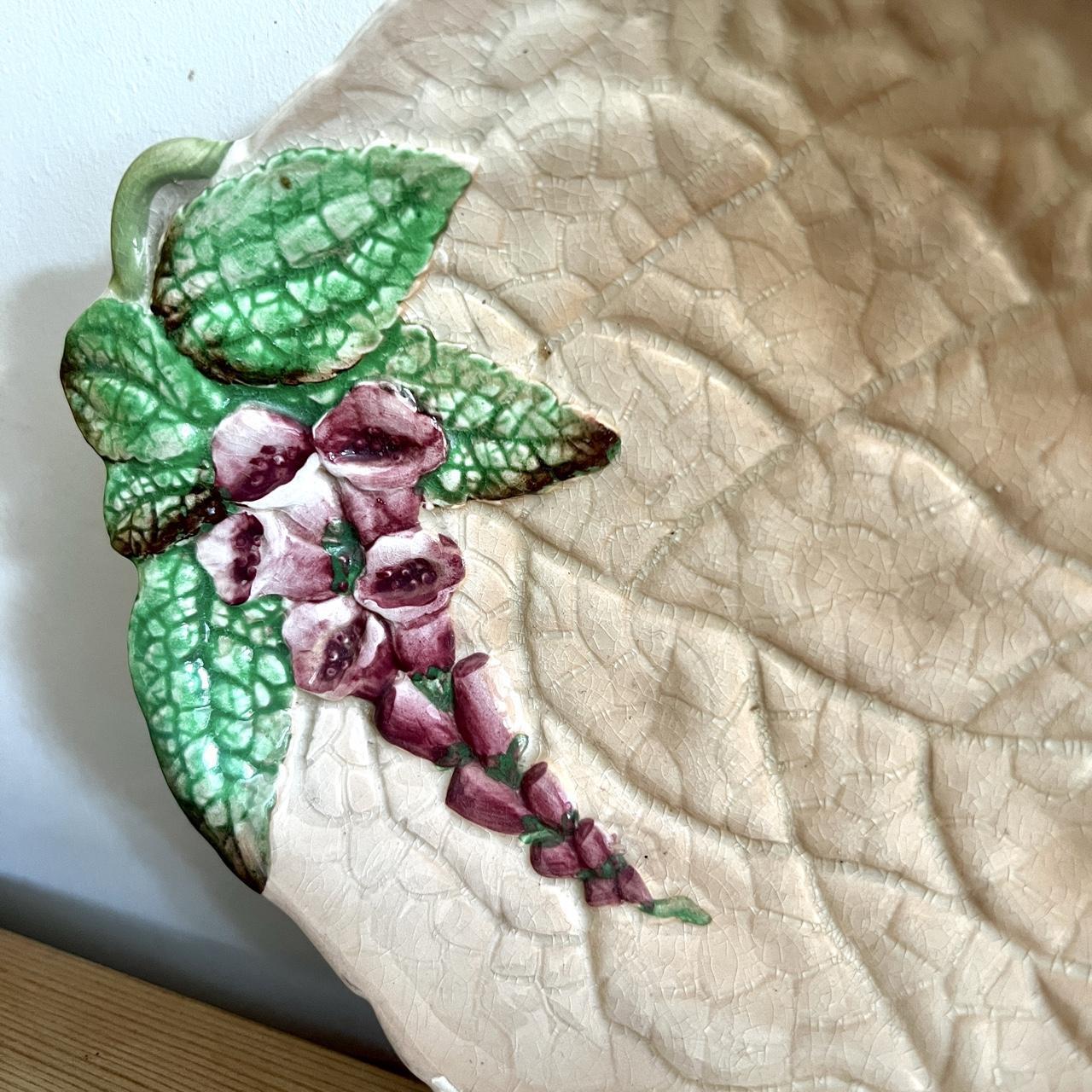 Vintage Carlton Ware Foxglove Leaf Dish | Hand-Painted