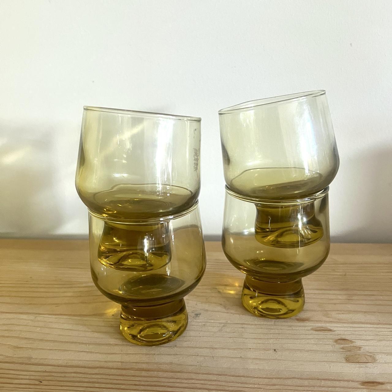 Vintage Kaaru Honeygold Amber Glasses | Set of 4