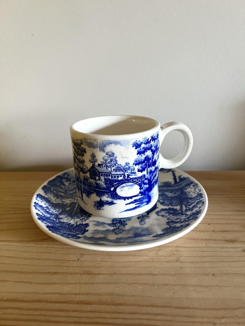 💙 Little Blue Willow Tea Cup & Saucer ☕