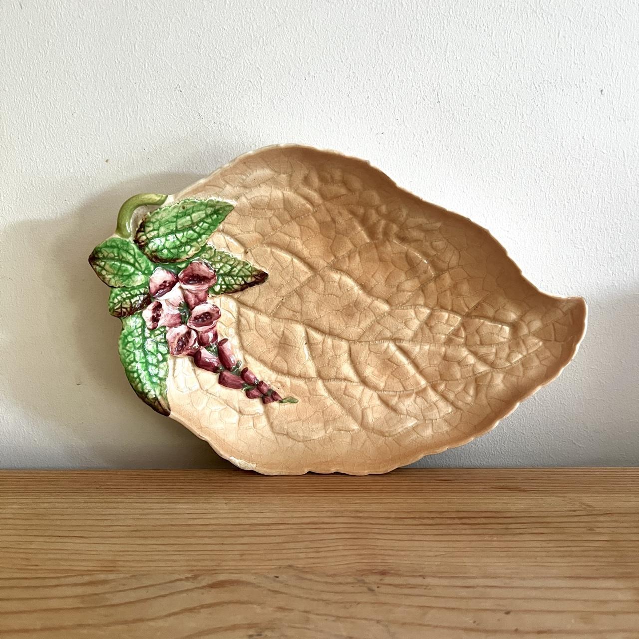 Vintage Carlton Ware Foxglove Leaf Dish | Hand-Painted