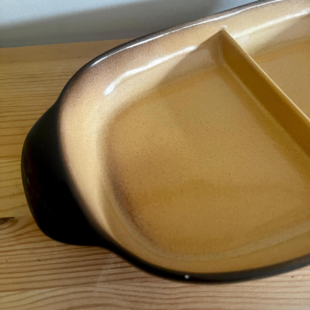 Teal Ceramics Divided Serving Dish