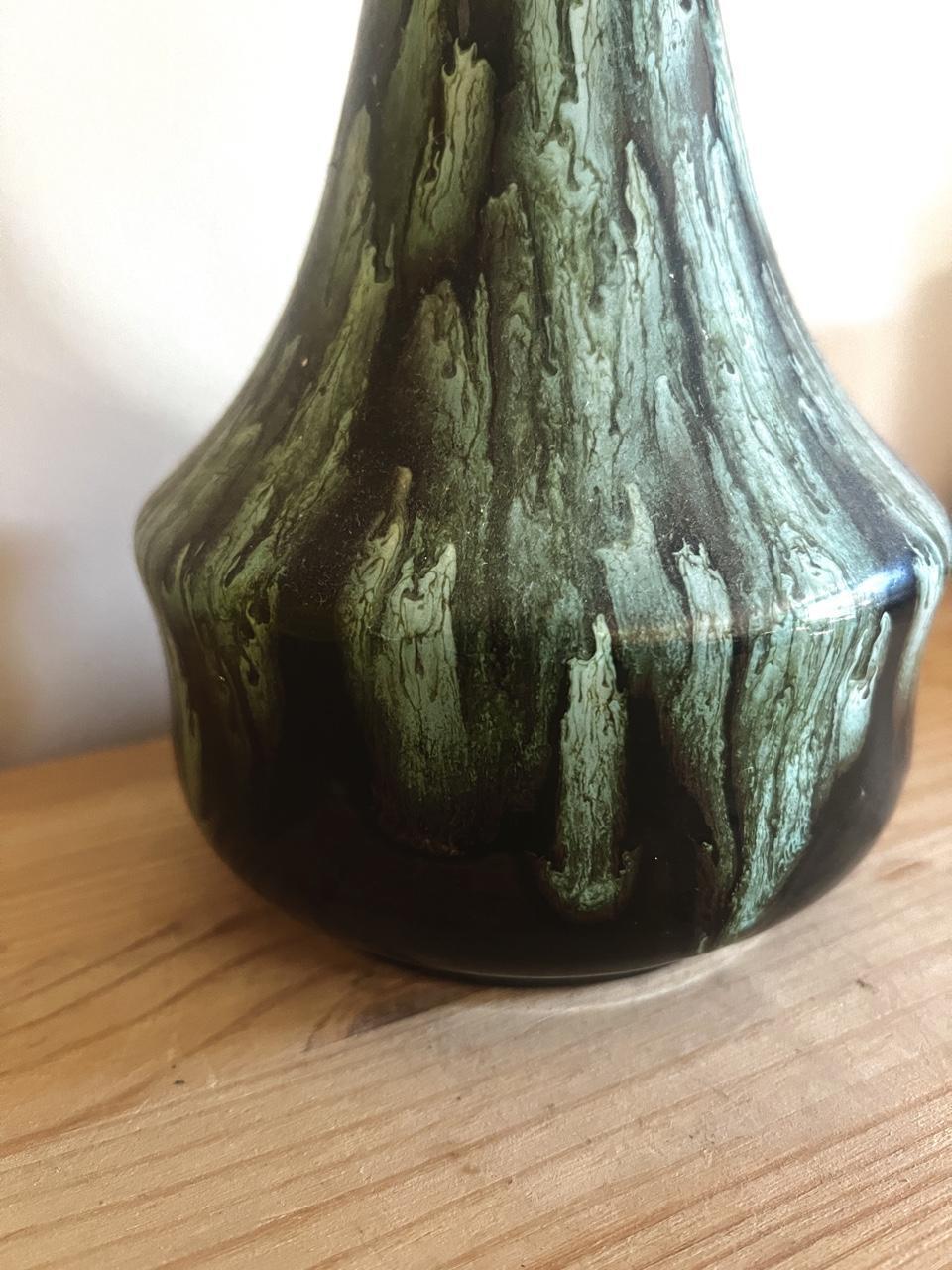 1970s Moody Drip Glaze Vase
