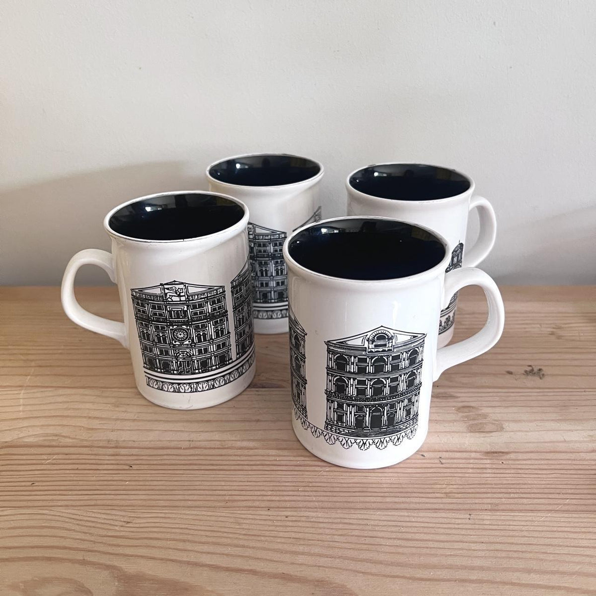 1970s Florence Architecture Mugs Set of 4