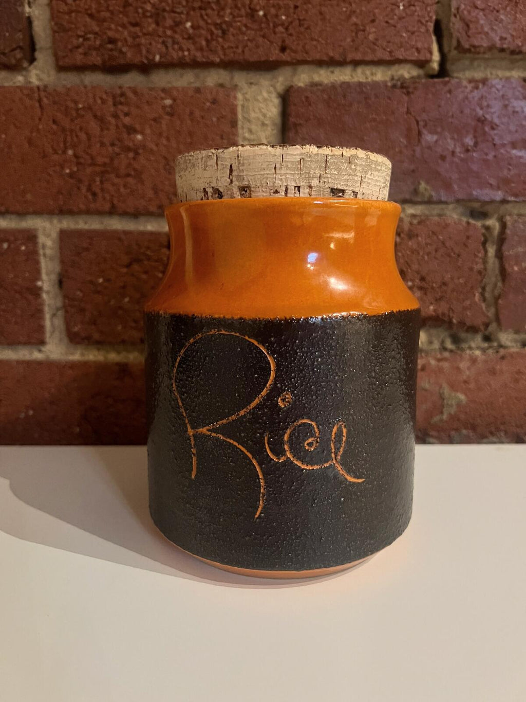 Vintage Hanstan Rice Canister Australian Pottery Kitchen Storage Jar