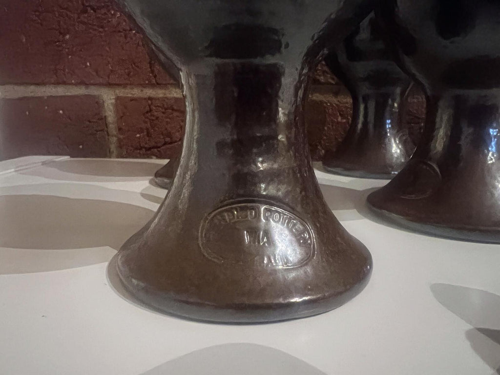 Bendigo Pottery Goblet Set of 6 – Vintage Brown Stoneware