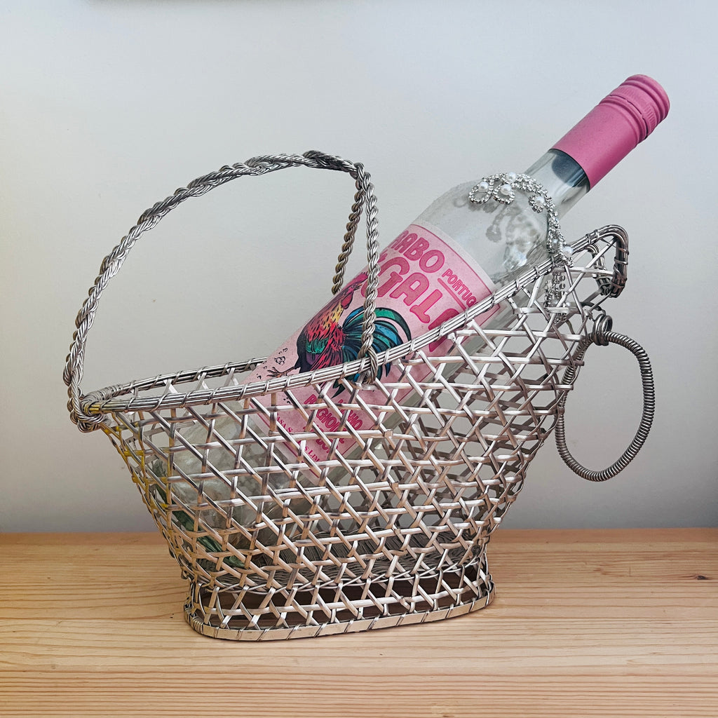 Silver-Plated Wine Basket