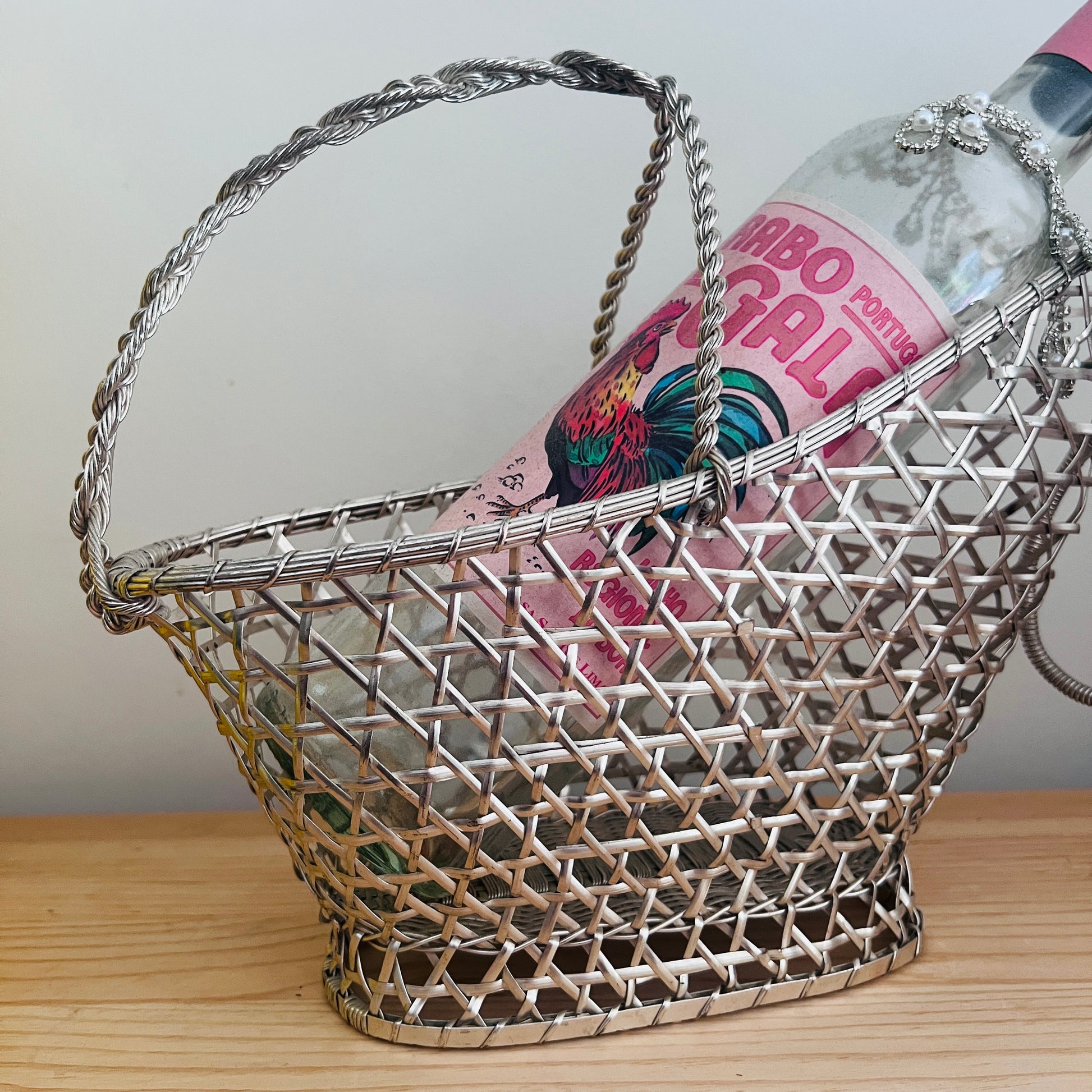 Silver-Plated Wine Basket