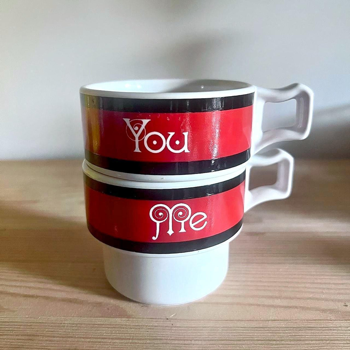 1970s Gempo “Tea for Two” Stackable Mug Set