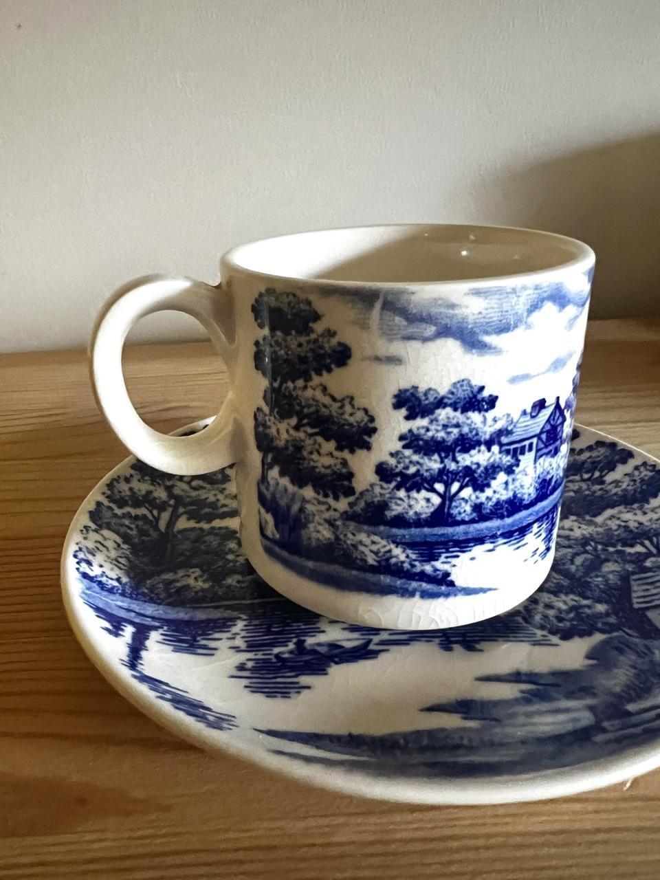 💙 Little Blue Willow Tea Cup & Saucer ☕