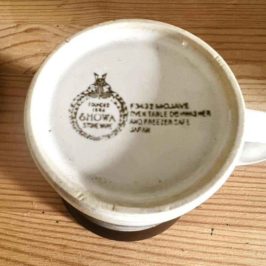Vintage Showa Stoneware Mug & Saucer | Made in Japan