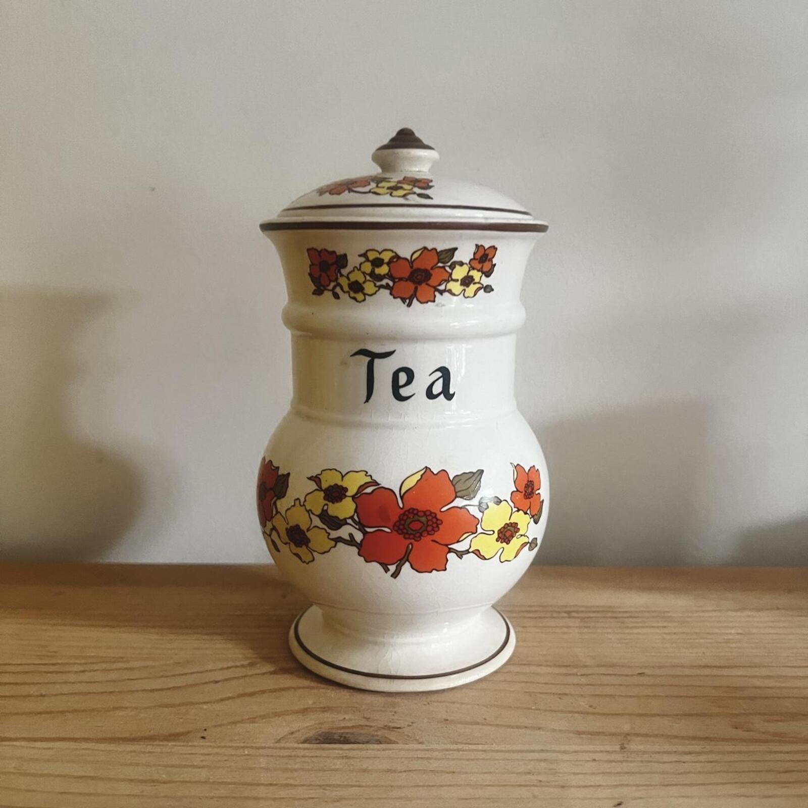 Vintage Floral Tea Canister