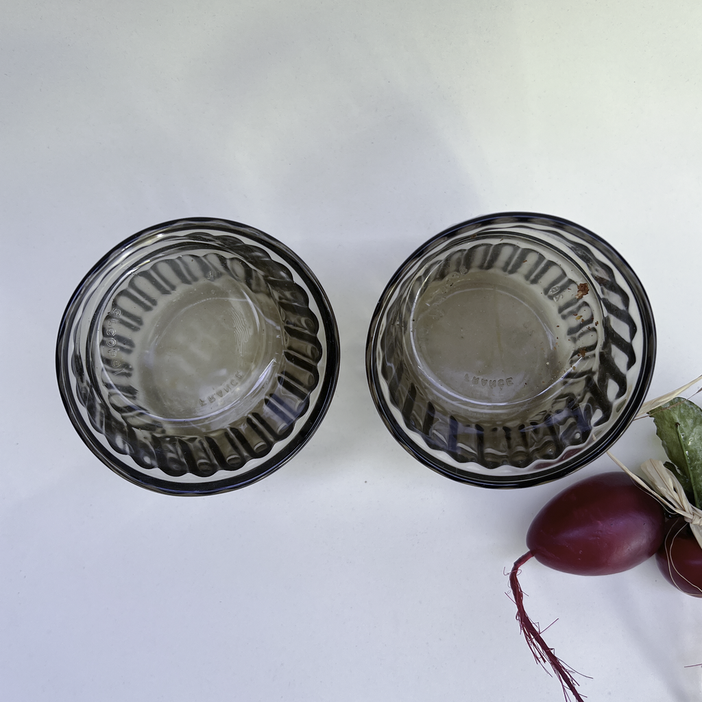 Smoked Glass Soufflé Dishes - Set of 4