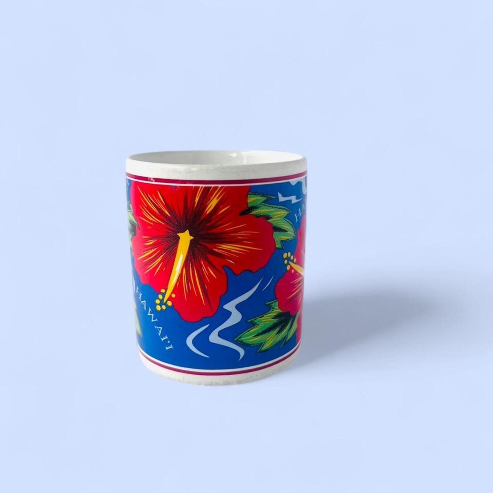Vintage 1997 Hawaii hibiscus mug, Hilo Hattie souvenir