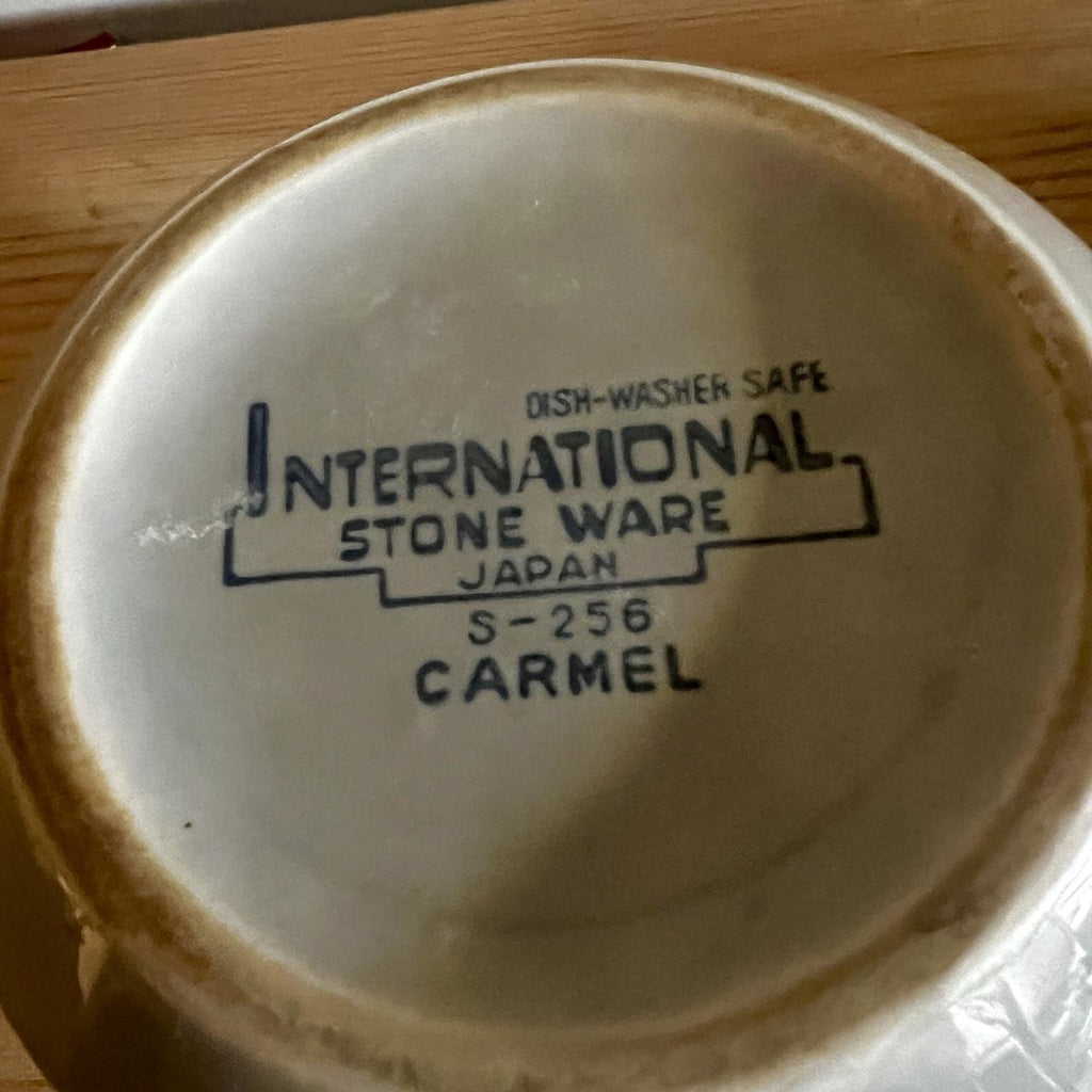 Vintage International Stoneware Carmel Sugar Bowl | Made in Japan