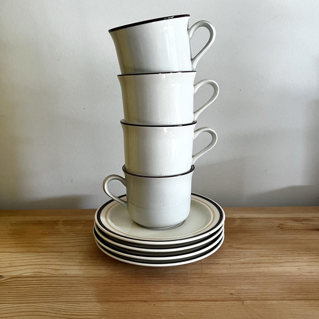 Vintage Japanese Stoneware Coffee Set | Service for 4