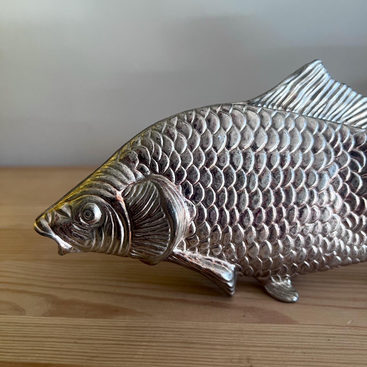 🐟 Vintage Italian Silver Plated Fish Letter Holder / Napkin Holder