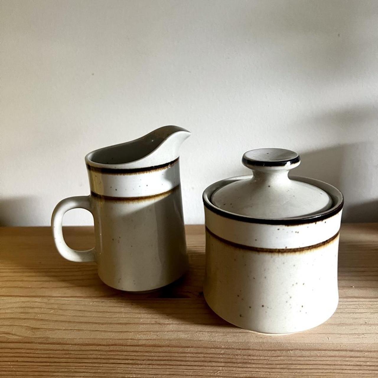 Vintage Rainbow Stoneware Capri Creamer & Sugar Bowl