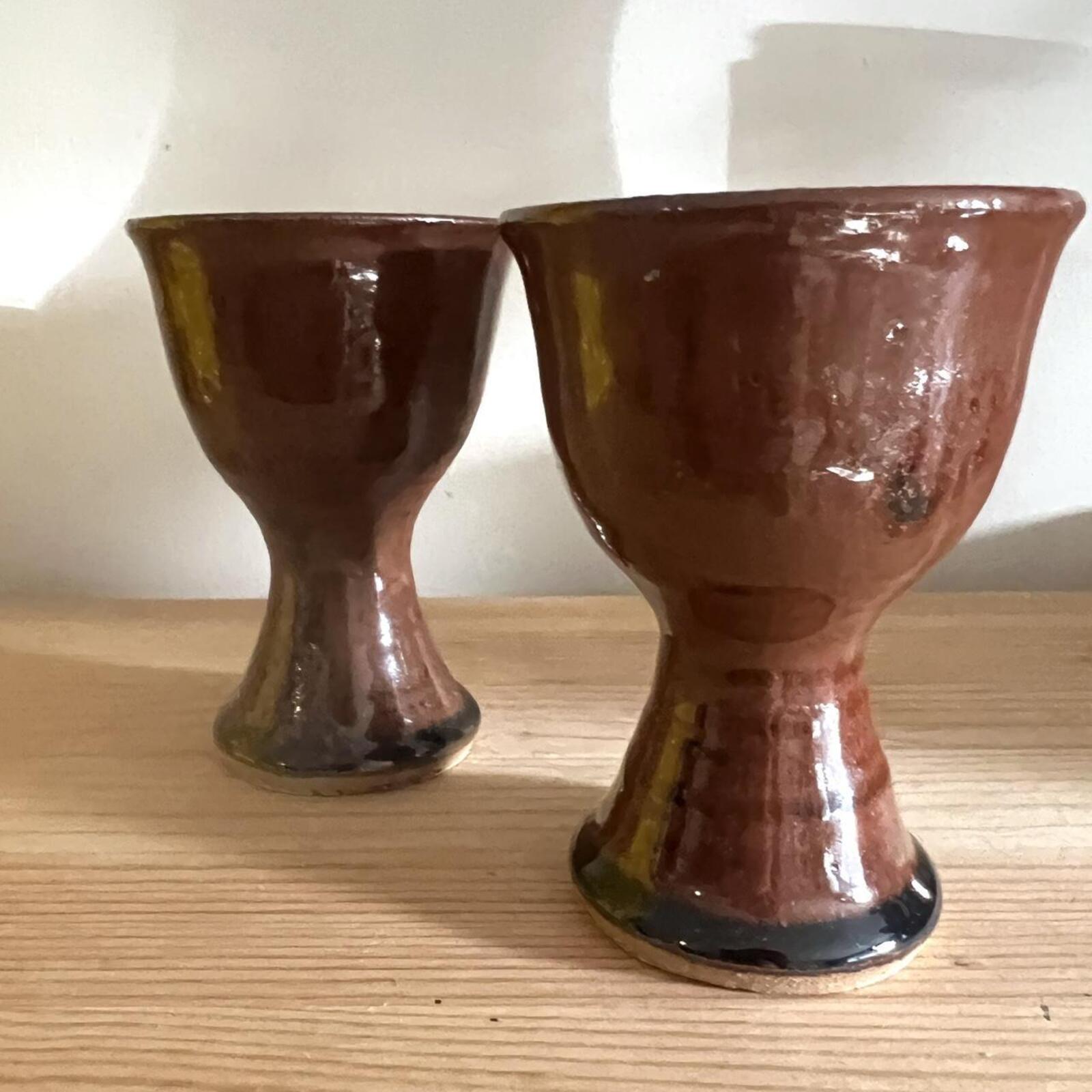 Vintage Studio Pottery Goblets | Pair