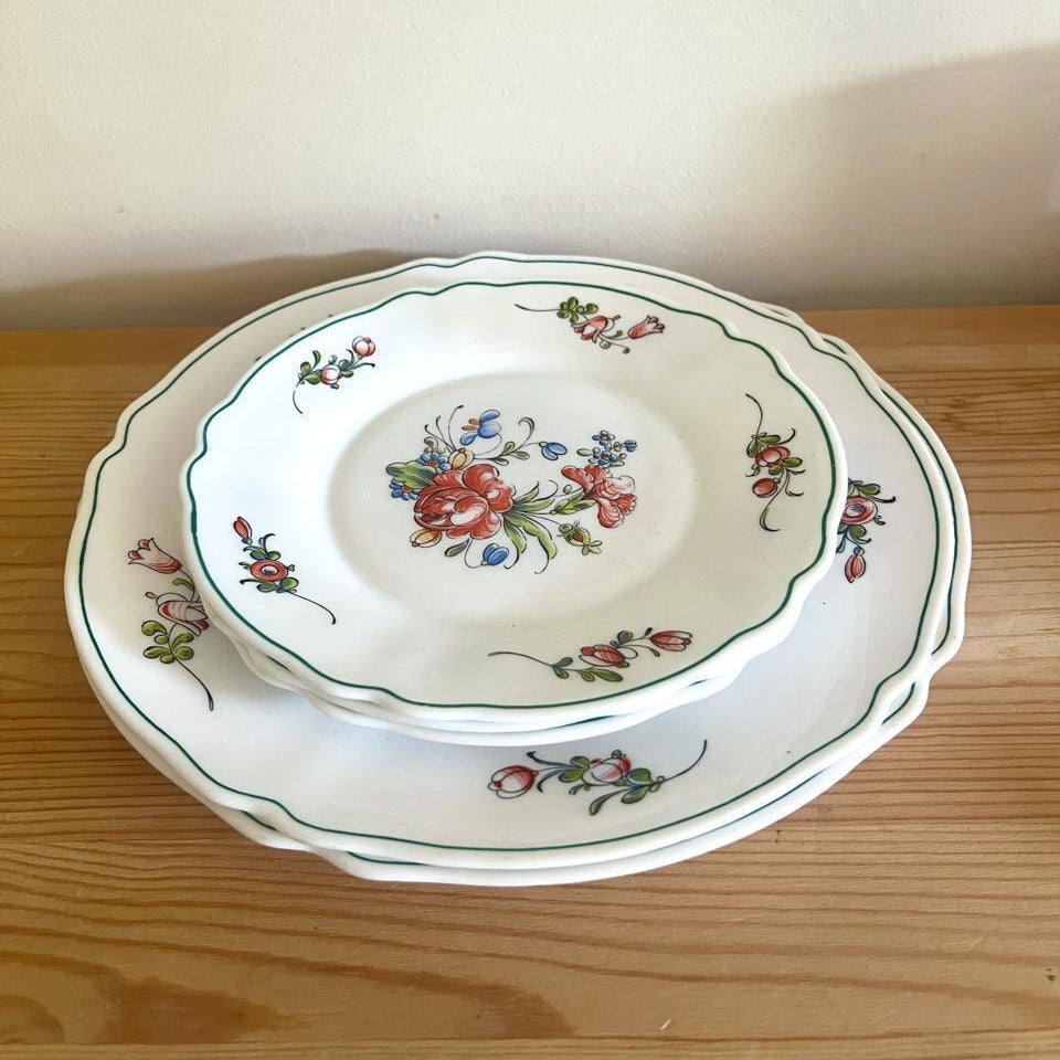 Vintage Arcopal France Floral Plates | Set of 5